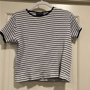 Ralph Lauren Petite Ribbed Knit Short Sleeve T-Shirt